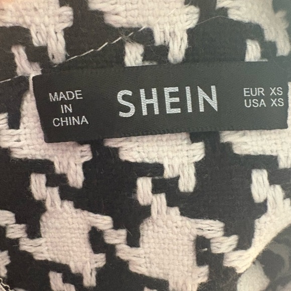 SHEIN size XS, Elegant Black and White Houndstooth Dress, mini, fitted, zipper - Picture 8 of 8